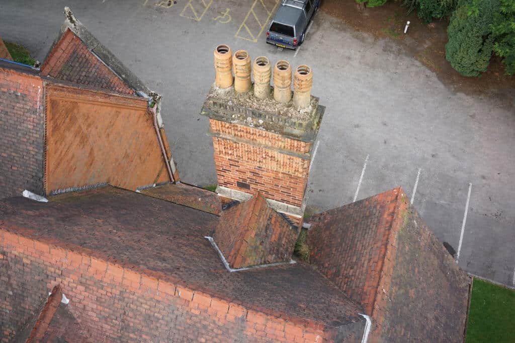 Roof survey carried out by drone