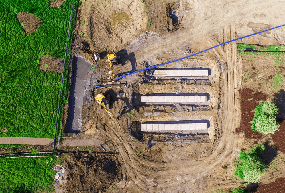 Live footage of construction site progress